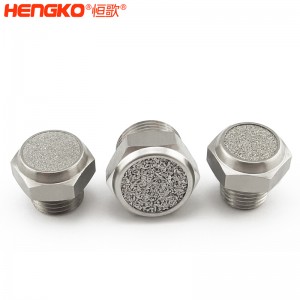 不銹鋼粉末/絲網(wǎng)燒結平頭消音器_降噪氣動消聲器